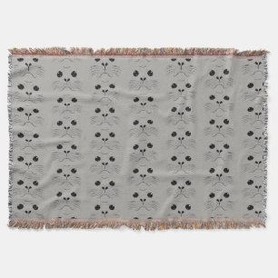 Seal face silhouette throw blanket