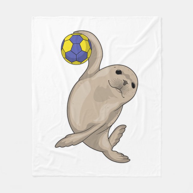 Seal Handball player Handball Fleece Blanket (Front)