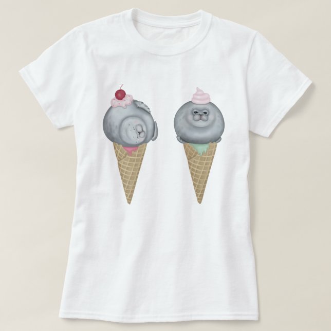 Seal Ice Cream Cones T-Shirt (Design Front)