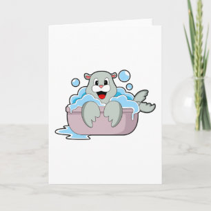 Seal in Bathtub Card