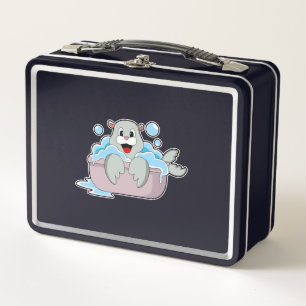 Seal in Bathtub Metal Lunch Box