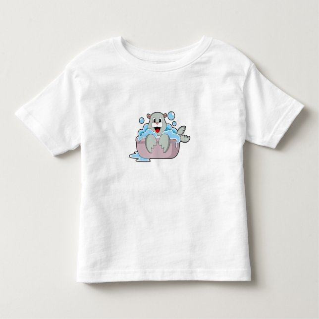 Seal in Bathtub Toddler T-Shirt (Front)