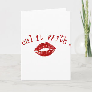 Seal It With A Kiss Red Lips Valentines Day T Shir Card
