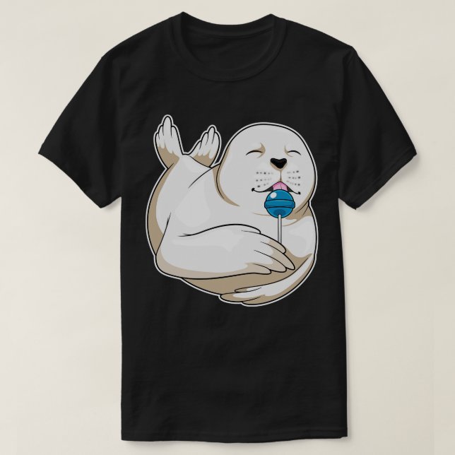 Seal Lollipop Sweets T-Shirt (Design Front)