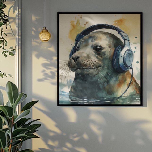  Seal Music Factory Headphones Art Print (Creator Uploaded)