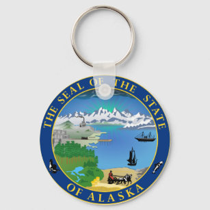 Seal of Alaska State USA Keychain