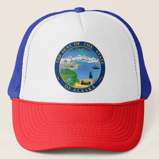 Seal of Alaska State USA Trucker Hat (Front)