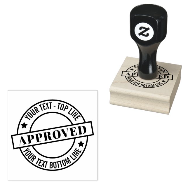 Seal of Approval Personalised Wood Art Stamp (Stamped)