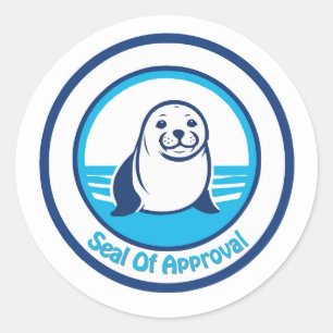 Seal of Approval Pun Sticker: Cute Marine Animal