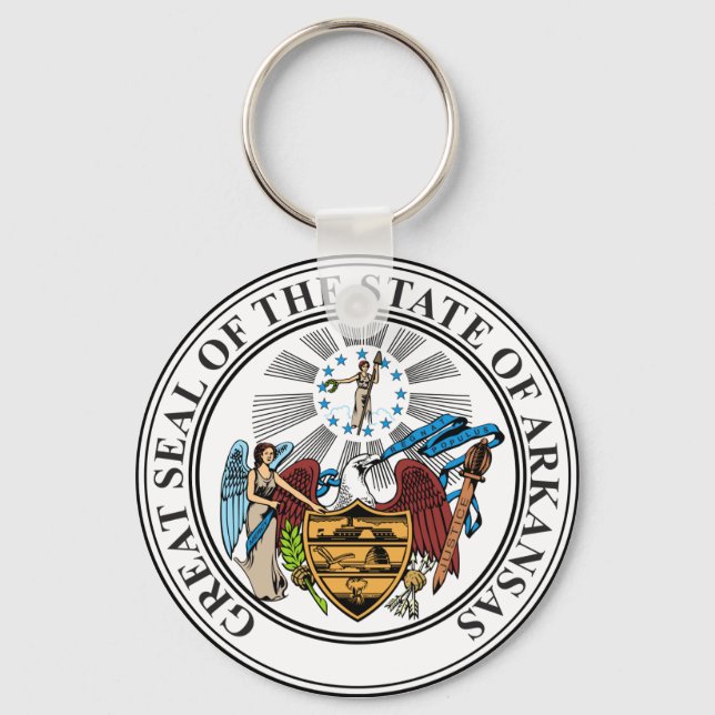 Seal of Arkansas State USA Keychain (Front)