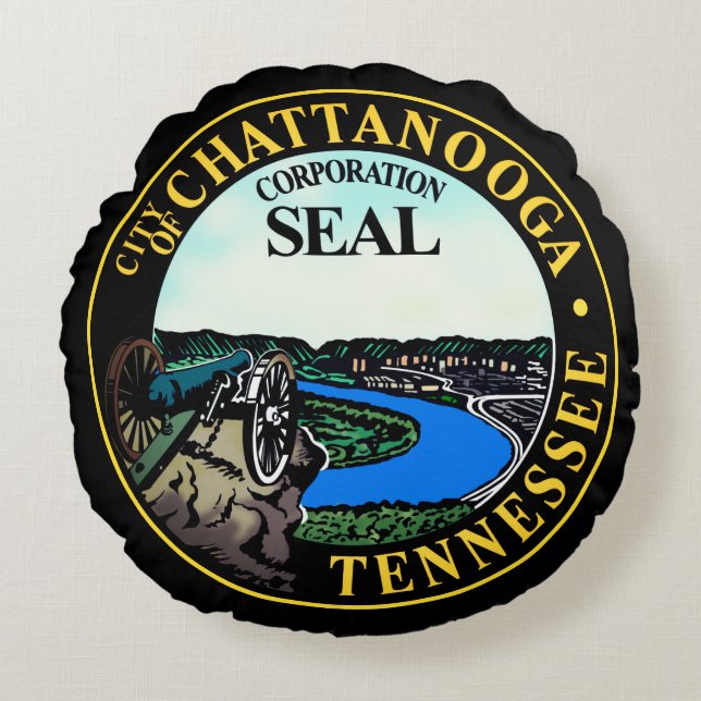 Seal of Chattanooga, Tennessee Round Cushion (Front)