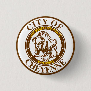 Seal of Cheyenne, Wyoming 3 Cm Round Badge