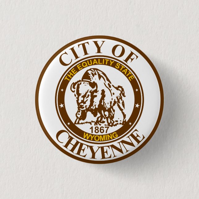 Seal of Cheyenne, Wyoming 3 Cm Round Badge (Front)