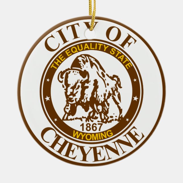 Seal of Cheyenne, Wyoming Ceramic Ornament (Front)