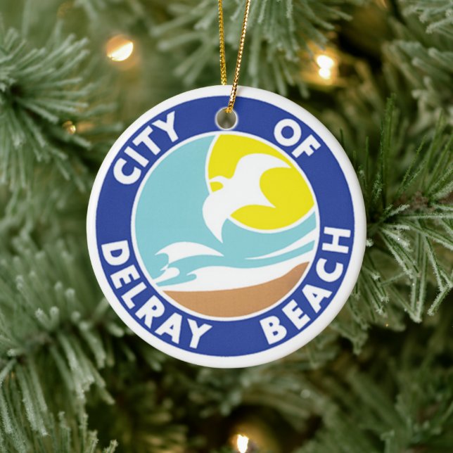 Seal of Delray Beach, Florida Ceramic Ornament (Tree)