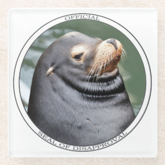 Seal of Disapproval Glass Coaster