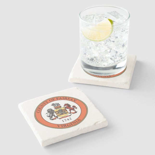 Seal of Fairfax County, Virginia Stone Coaster (Side)