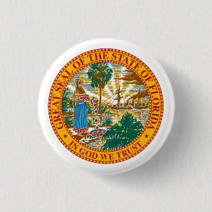 Seal of Florida 3 Cm Round Badge
