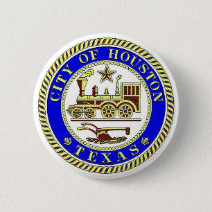 Seal of Houston 6 Cm Round Badge