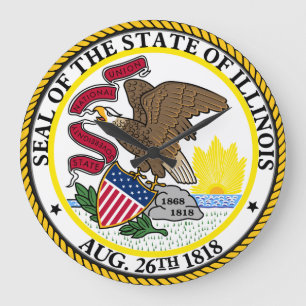 Seal of Illinois Round Wall Clock