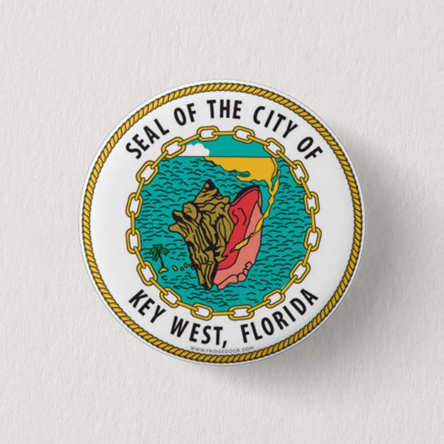 Seal of Key West, Florida 3 Cm Round Badge (Front)