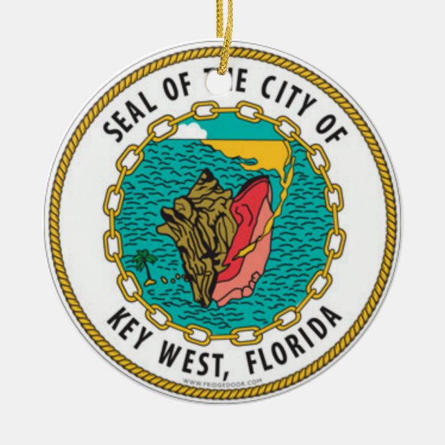 Seal of Key West, Florida Ceramic Ornament (Front)