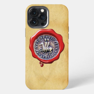 SEAL OF KNIGHTS TEMPLAR Red Wax Seal Parchment iPhone 13 Pro Max Case