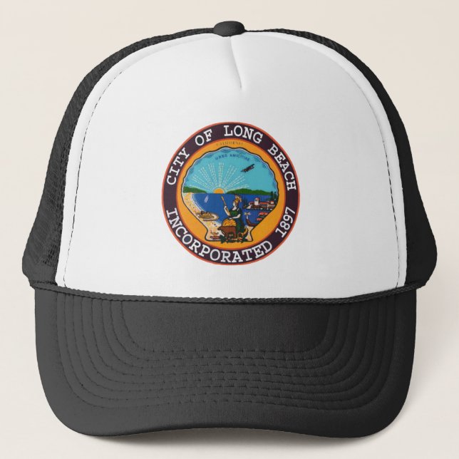 Seal of Long Beach, California Trucker Hat (Front)