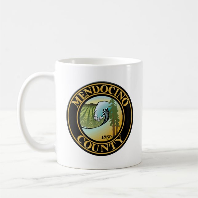 Seal of Mendocino County, California Coffee Mug (Left)