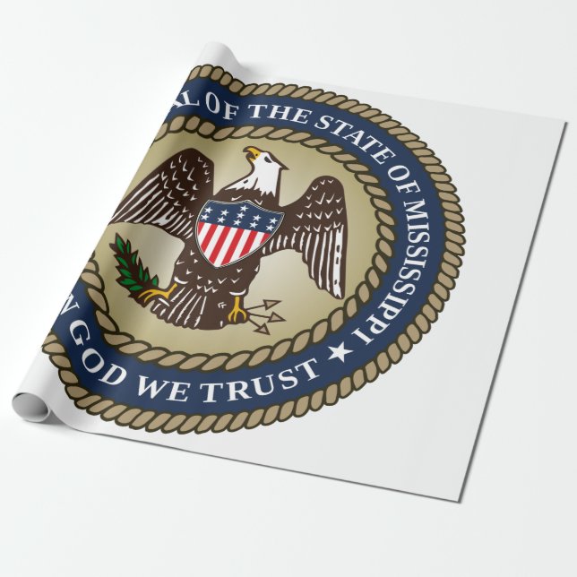 Seal of Mississippi (US State) Wrapping Paper (Unrolled)