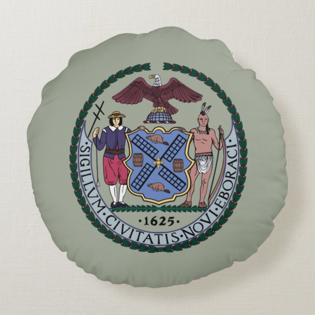 Seal of New York City Round Cushion (Back)