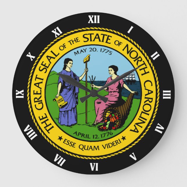 SEAL OF NORTH CAROLINA LARGE CLOCK (Front)