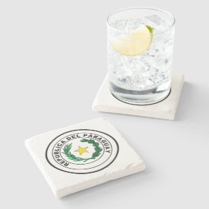 Seal of Paraguay Stone Coaster