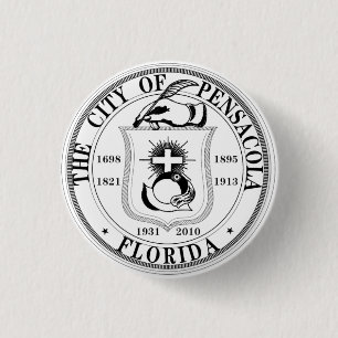 Seal of Pensacola, Florida 3 Cm Round Badge