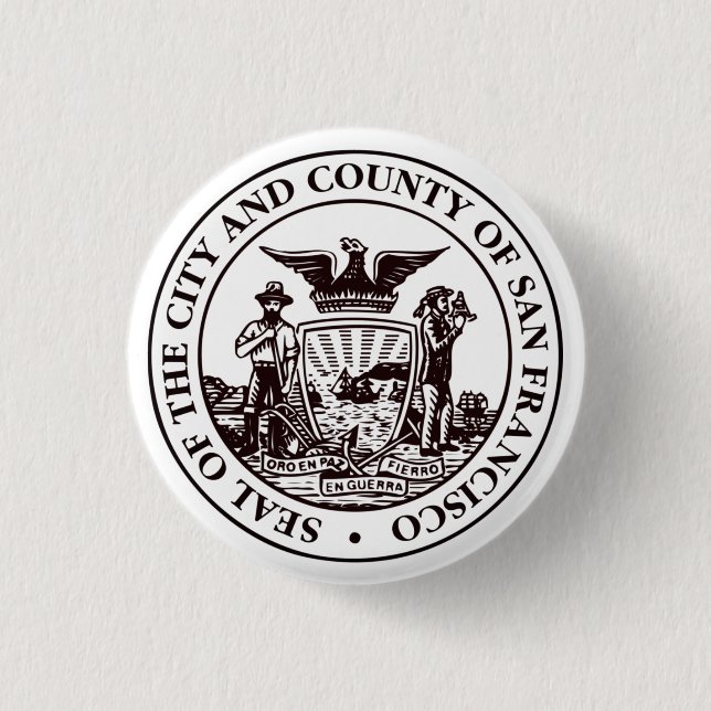 Seal of San Francisco, CA 3 Cm Round Badge (Front)