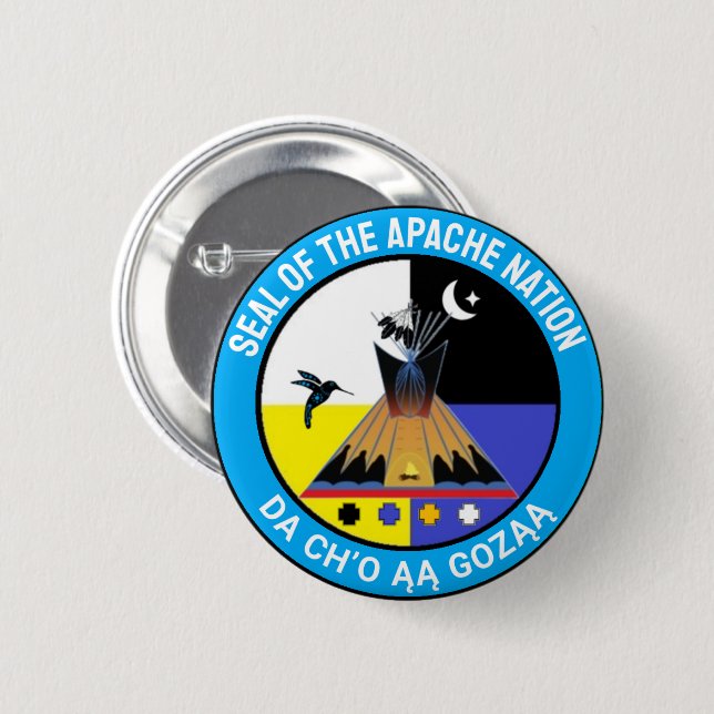 Seal Of The Apache Nation 6 Cm Round Badge (Front & Back)