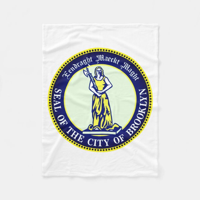 Seal Of The Borough Of Brooklyn New York _1  Fleece Blanket (Front)