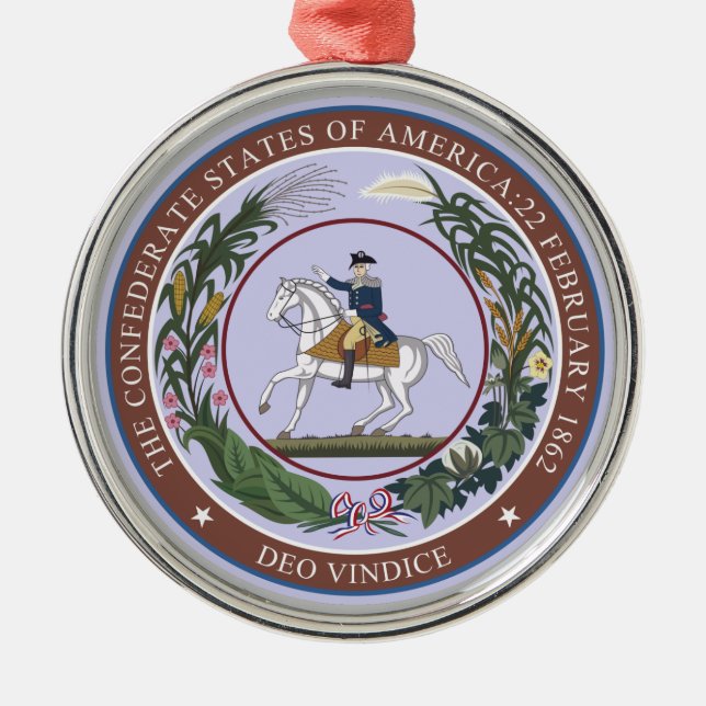 Seal of the Confederacy Metal Tree Decoration (Front)