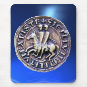 SEAL OF THE KNIGHTS TEMPLAR blue Mouse Pad