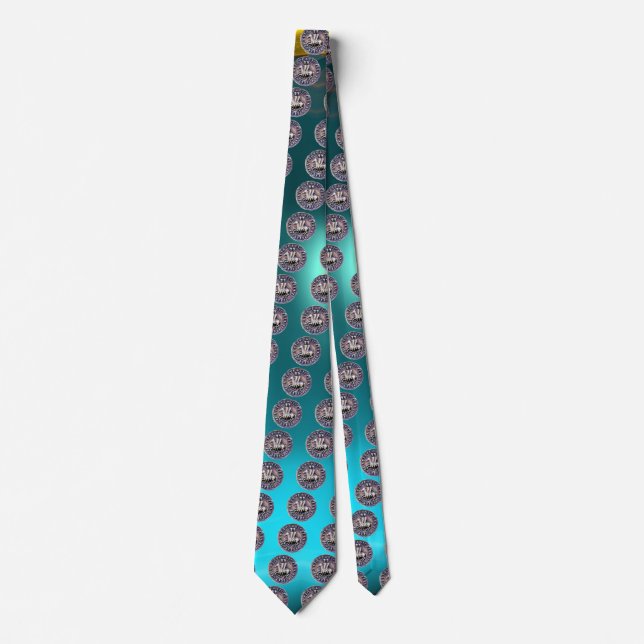 SEAL OF THE KNIGHTS TEMPLAR gem blue Tie (Front)