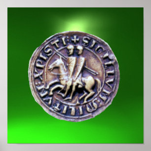 SEAL OF THE KNIGHTS TEMPLAR gem green Poster