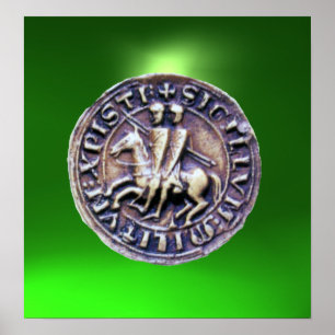 SEAL OF THE KNIGHTS TEMPLAR gem green Poster