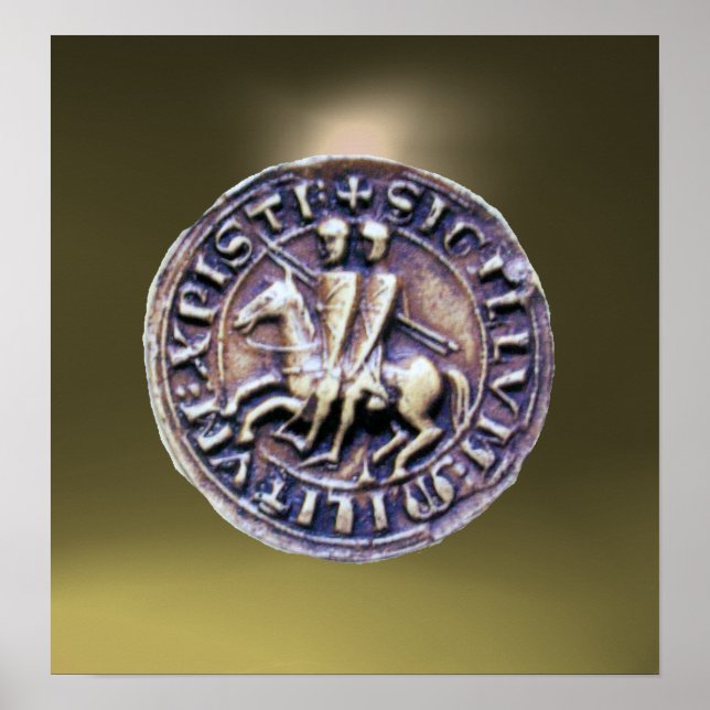SEAL OF THE KNIGHTS TEMPLAR gem grey Poster (Front)
