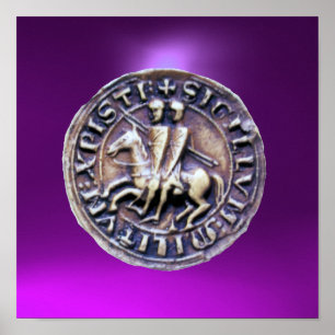 SEAL OF THE KNIGHTS TEMPLAR gem purple Poster