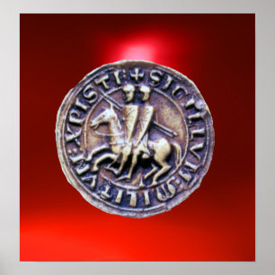 SEAL OF THE KNIGHTS TEMPLAR gem red Poster