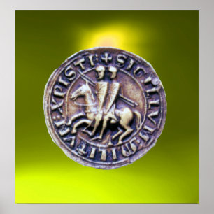 SEAL OF THE KNIGHTS TEMPLAR gem yellow Poster