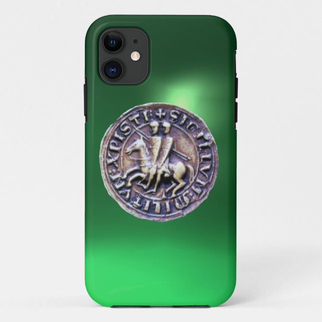 SEAL OF THE KNIGHTS TEMPLAR green Case-Mate iPhone Case (Back)