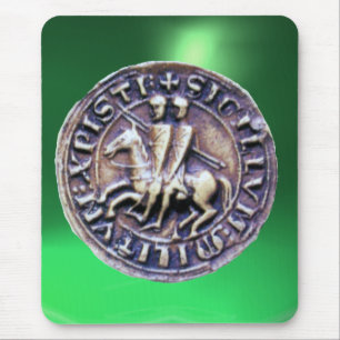 SEAL OF THE KNIGHTS TEMPLAR green Mouse Pad