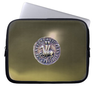 SEAL OF THE KNIGHTS TEMPLAR grey gem Laptop Sleeve