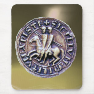SEAL OF THE KNIGHTS TEMPLAR grey Mouse Pad